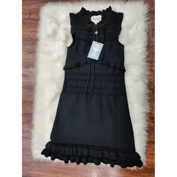 NWT For Love and Lemons Knitz Black knit dress With Sheer Accents S - Picture 13 of 15